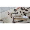 Image 3 : Assorted Hammers and Pry Bar: Stanley Claw Hammer, Sledge Hammer, Ball-Peen Hammer