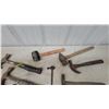 Image 4 : Assorted Hammers and Pry Bar: Stanley Claw Hammer, Sledge Hammer, Ball-Peen Hammer