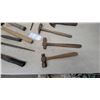 Image 6 : Assorted Hammers and Pry Bar: Stanley Claw Hammer, Sledge Hammer, Ball-Peen Hammer