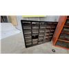 Image 3 : Three Multi-Drawer Small Parts Organizers with Contents, One Orange, Two Gray
