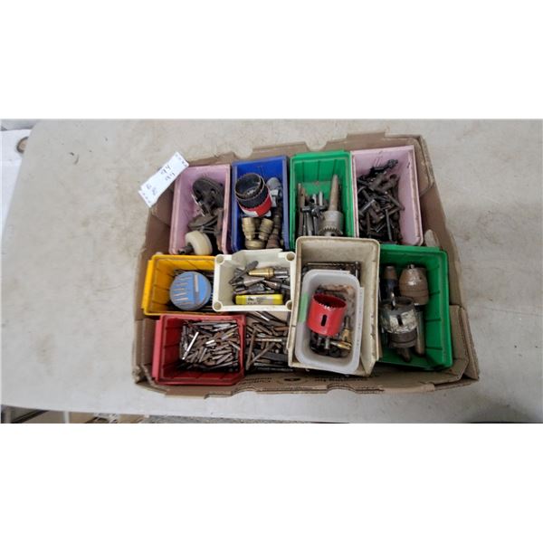 Assorted Drill Bits, Hole Saws, Air Couplers