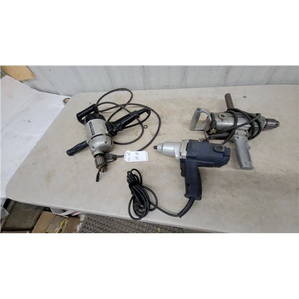 Power Tools: Miller and Rockwell Drills, and 1/2” Impact Wrench