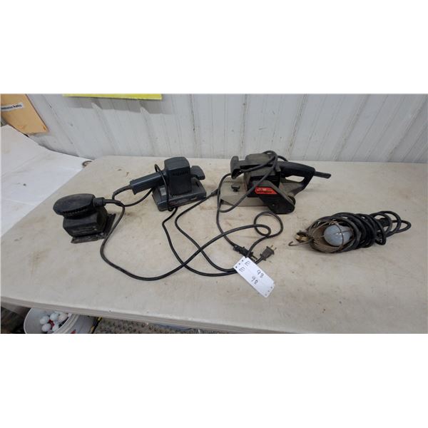 Craftsman Belt Sander, Craftsman Sander, Black and Decker Sander, and Work Light
