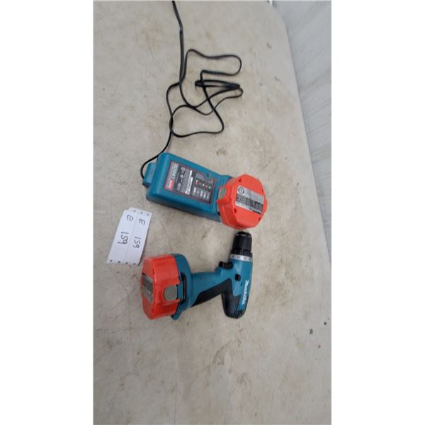 Makita Cordless Drill, Charger, and 2 Batteries