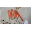 Image 3 : Assorted Chisels, Punches, and Wedges; 15 Orange-Handled Chisels; 9 Punches in Wood Block