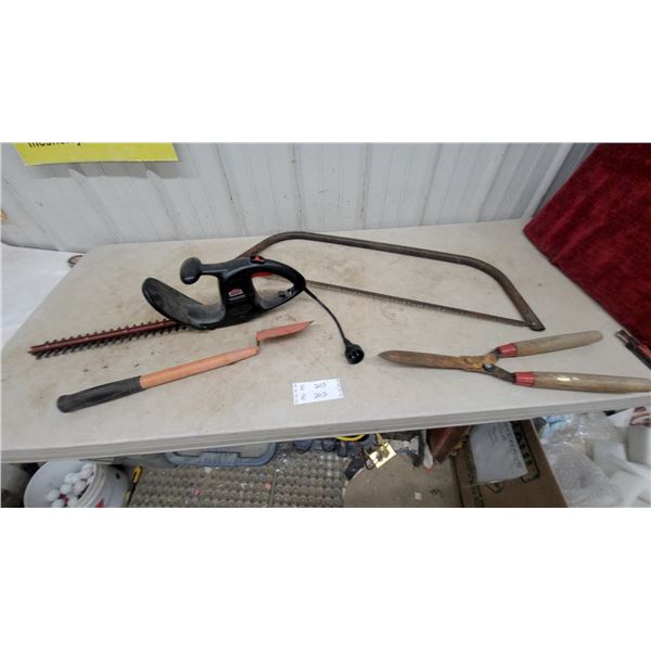 Jobmate Electric Hedge Trimmer, Bow Saw, and Hedge Shears