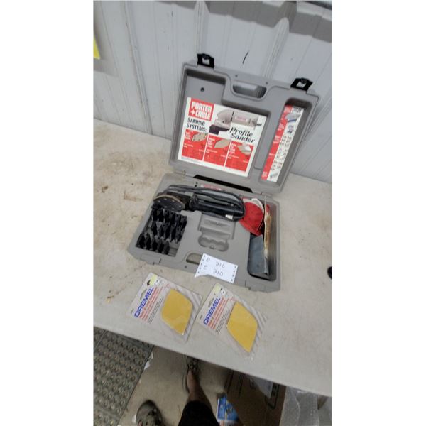 Porter-Cable Profile Sander Kit with Attachments and 2 Dremel Hook and Loop Sandpaper Pkgs