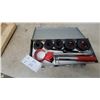 Image 1 : Pipe Threading Die Set with Red Handle, 6 NPT Dies, and Ratchet Handle