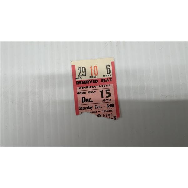 Vintage Guy Lafleur Montreal Canadiens 400th Goal Ticket Stub vs Winnipeg Jets Dec 15, 1979