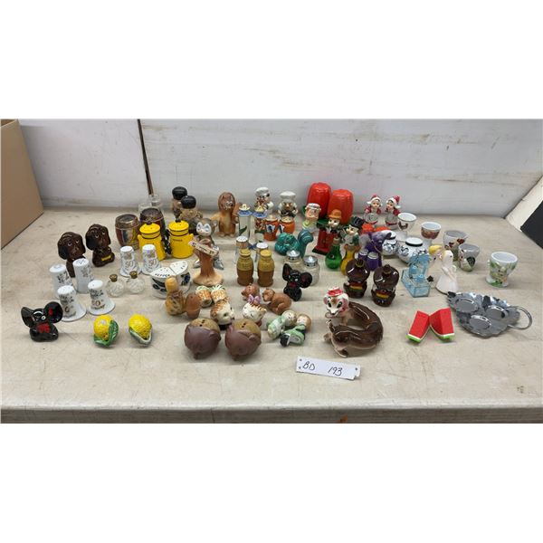 35 Vintage Figural Salt and Pepper Shakers and Egg Cups