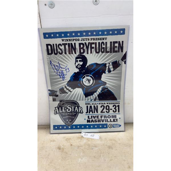 Dustin Byfuglien Winnipeg Jets Autographed All-Star Poster with COA Sticker