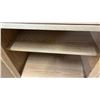 Image 5 : Oak Finish Cabinet on Casters with Drawer and Two-Door Storage