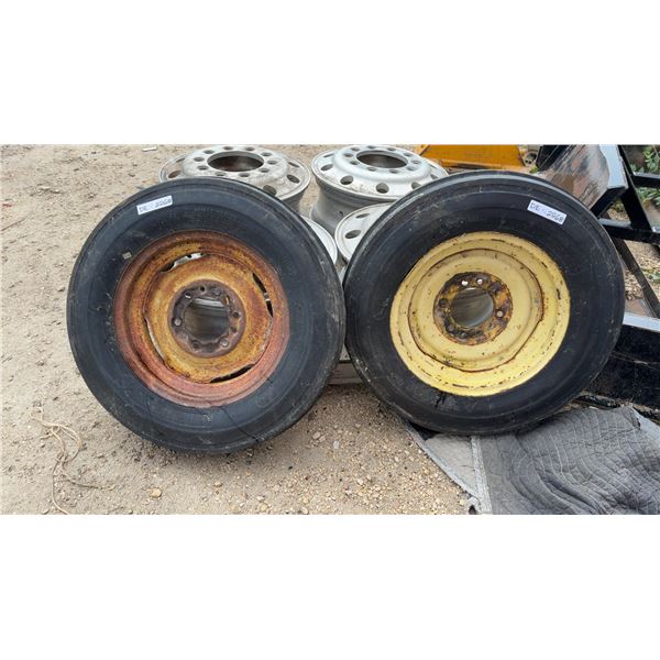 2 Tractor Wheels with New Tires