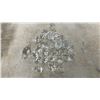 Image 6 : Crystal and Gold-Tone Flush Mount Light Fixture, with Hanging Crystal Pieces