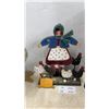 Image 3 : Folk Art Rooster, Hen, and Chicken Figurines, and Woman with Chickens and Eggs