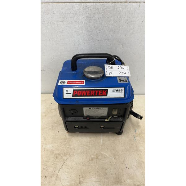 Powertek LT950 Portable Generator, ISO 9001, 120V AC Outlet, Ran Last Year