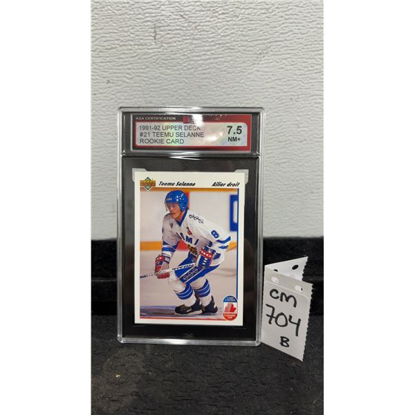 Graded Teemu Selanne Rookie French Card