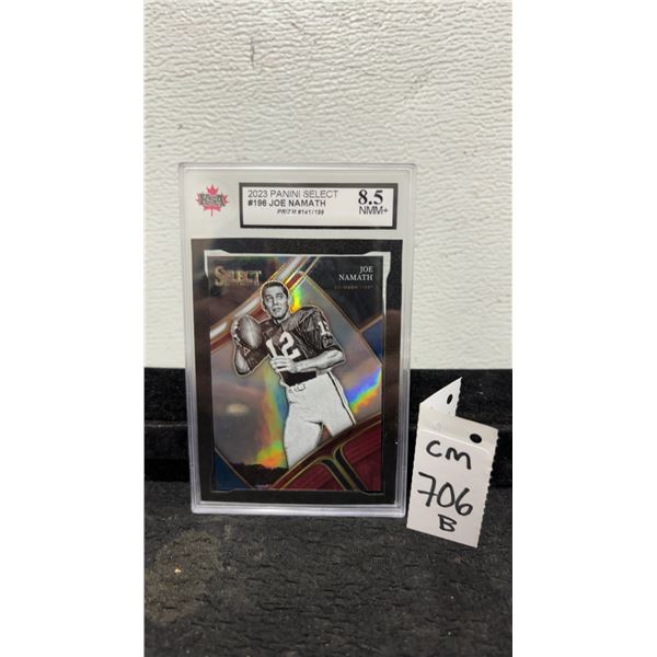Graded Joe Namath Numbered Football Card