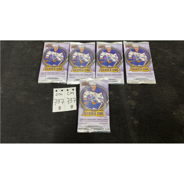 5 Sealed Upper Deck 2025-26 Series One Hockey Packs