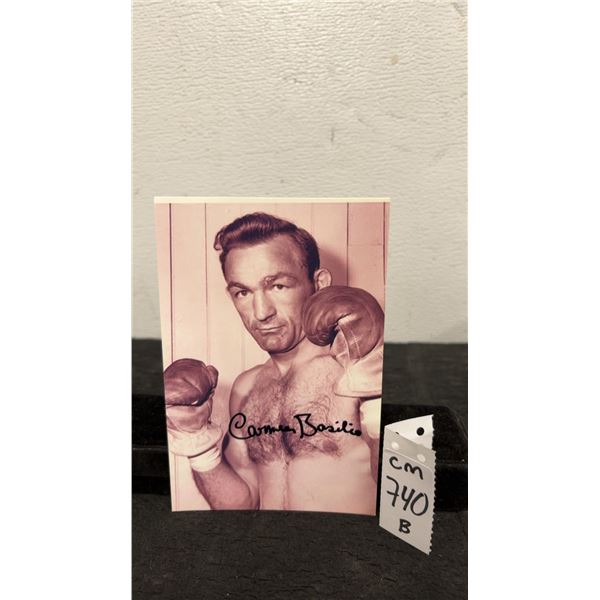 Signed Carmen Basilio 4 × 6 Photo
