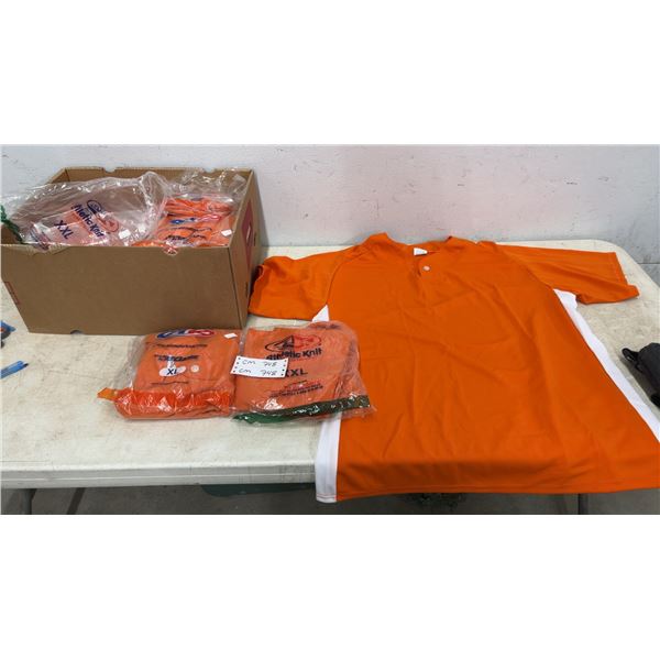 16 Mens Orange Baseball Jerseys XL and 2XL, New in Bags