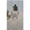 Image 2 : Lot of 4 Kerosene Lamps: 3 Silver-Tone Aladdins and 1 Wall-Mount Lamp