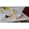 Image 1 : Knitting and Crochet Lot: Embroidery Hoops, Yarn, Thread, Knitting Needles, Crochet Hooks