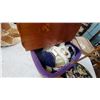 Image 7 : Three Tins of Assorted Buttons, Tin of Safety Pins, and Woven Sewing Basket
