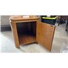 Image 4 : Wood End Table Nightstand with Starburst Veneer Top and Single Cabinet Door, 21 × 26 × 20”