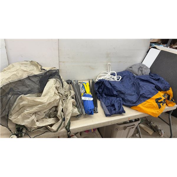Two Camping Tent with Poles, Stakes, Ropes and Tote
