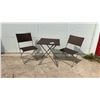 Image 1 : Brown Wicker-Style Folding Bistro Set with Square Table 24 × 24” and Two Chairs