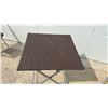 Image 3 : Brown Wicker-Style Folding Bistro Set with Square Table 24 × 24” and Two Chairs