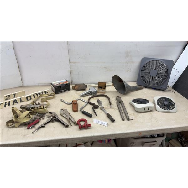 Heavy-Duty Fencing Pliers, Portable Fans, Locking Pliers, Funnel, Straps
