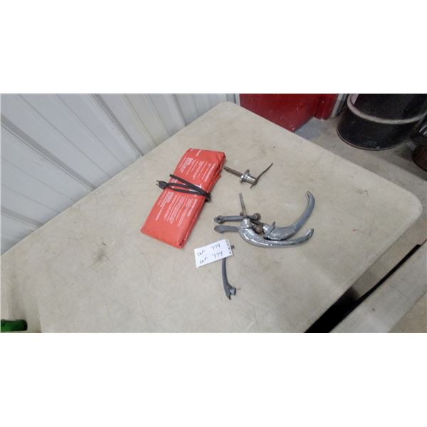 Vintage Car Door Handles, Window Cranks, and Battery Blanket