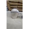Image 4 : Silver-Toned Table Lamp with Square Shade and Textured Silver-Toned Vase