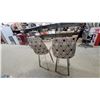 Image 6 : Pair of Mid-Century Modern Style Bar Stools with Polka Dot Upholstery, Swivel