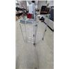 Image 1 : Folding Metal Rolling Laundry Center Utility Cart with Wire Shelves