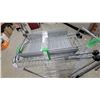 Image 4 : Folding Metal Rolling Laundry Center Utility Cart with Wire Shelves