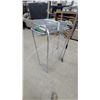 Image 7 : Folding Metal Rolling Laundry Center Utility Cart with Wire Shelves