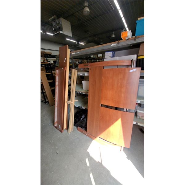 Wood-Tone Headboard and Footboard, 2 Side Rails, and 2 Wood Panels 60” wide