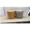 Image 1 : Pair of Vintage Round Wooden Cheese Boxes with Slat Lids