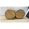 Image 2 : Pair of Vintage Round Wooden Cheese Boxes with Slat Lids