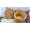 Image 3 : Pair of Vintage Round Wooden Cheese Boxes with Slat Lids