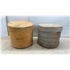 Image 5 : Pair of Vintage Round Wooden Cheese Boxes with Slat Lids