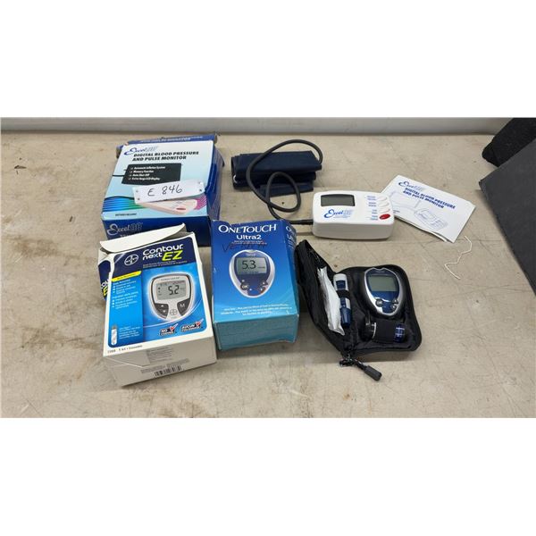 Excel 90 Digital Blood Pressure Monitor, OneTouch Ultra2 and Bayer Contour Next EZ Glucose Meters
