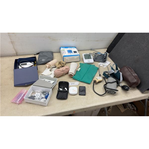 Sunbeam Digital Blood Pressure Meter, BIOS Precision 6.0 Monitor, Stethoscopes, Bandages