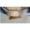 Image 4 : Antique Steamer Trunk with Wood Slats and Metal Straps, 22”×31”×20”