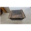 Image 2 : Vintage Wooden Trunk with "L.M. CANADA" Stenciling, and Metal Handles 22”×22”×31”