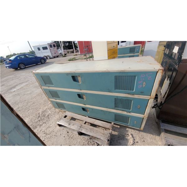 Vintage Metal Lockers, 3 compartment 72”×36”×21”