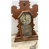 Image 7 : Waltham Clock Company Victorian Gingerbread Mantel Clock With Etched Glass Door, No Key